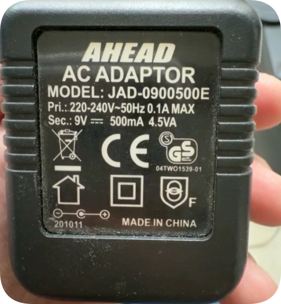 *Brand NEW*Replacement AC Adapter Compatible with AHEAD JAD-0900500E, 9V 500mA 4.5VA Low *Brand NEW*Replacement AC Adapter Compatible with AHEAD JAD-0900500E, 9V 500mA 4.5VA Low